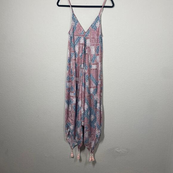 Seafolly Small Bohemian Print Dress Heather Rose Floral Tassel Handkerchief - Picture 3 of 8